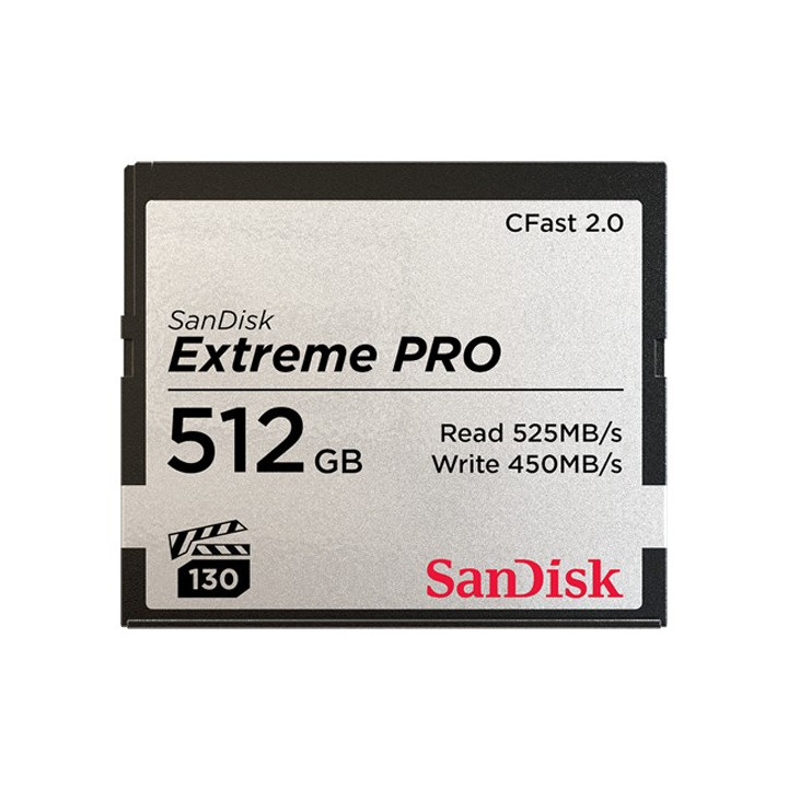 Sandisk Extreme Pro 512GB cartão de memória CFast 2.0
