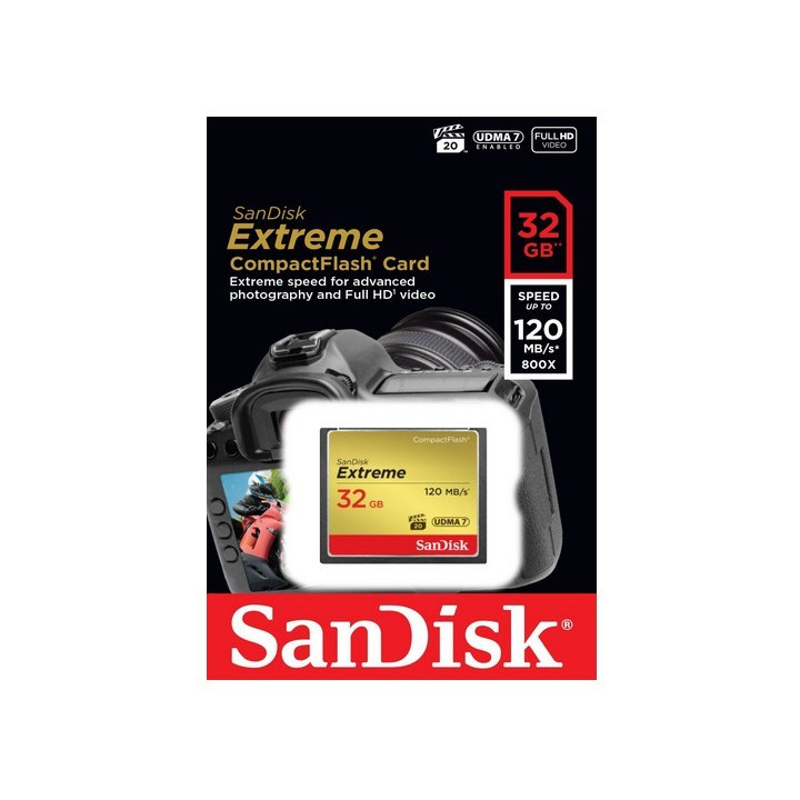 Sandisk 32GB Extreme cartão de memória Flash compacto