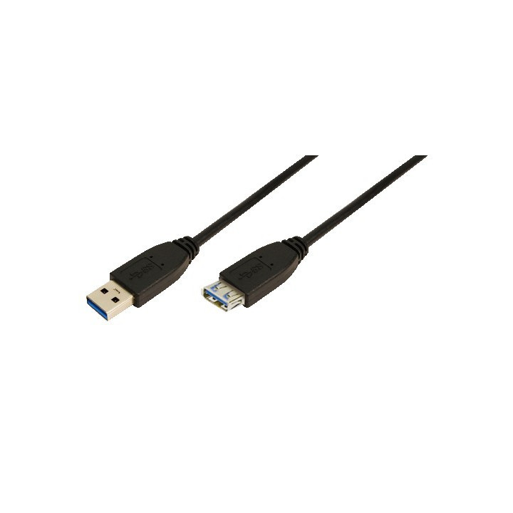 LogiLink 3m USB A - USB A 3.0 F M cabo USB 3.2 Gen 1 (3.1 Gen 1) Preto