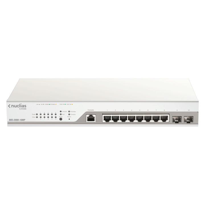 D-Link DBS-2000-10MP switch de rede Gerido Gigabit Ethernet (10 100 1000) Cinzento Apoio Power over Ethernet (PoE)