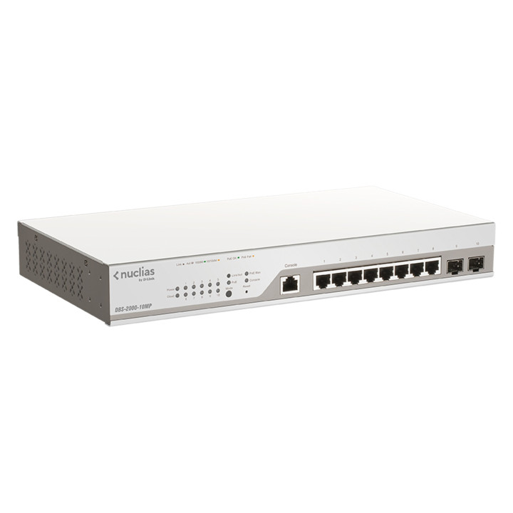 D-Link DBS-2000-10MP switch de rede Gerido Gigabit Ethernet (10 100 1000) Cinzento Apoio Power over Ethernet (PoE)