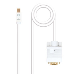 Nanocable 10.15.4102 adaptador de cabo de vídeo 2 m Mini DisplayPort VGA (D-Sub) Branco