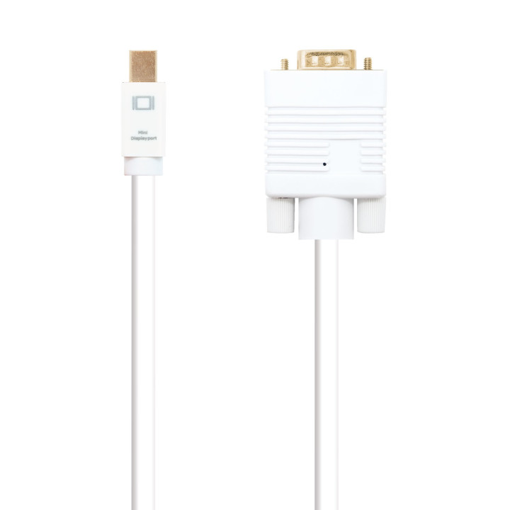 Nanocable 10.15.4102 adaptador de cabo de vídeo 2 m Mini DisplayPort VGA (D-Sub) Branco
