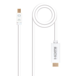 Nanocable 10.15.4002 adaptador de cabo de vídeo 2 m Mini DisplayPort HDMI Type A (Standard) Branco