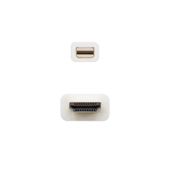 Nanocable 10.15.4002 adaptador de cabo de vídeo 2 m Mini DisplayPort HDMI Type A (Standard) Branco