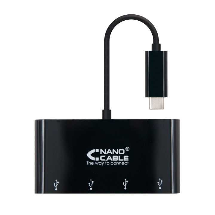 Nanocable 10.16.4401-BK hub de interface USB 2.0 Preto