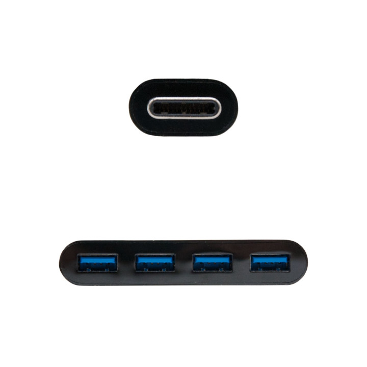 Nanocable 10.16.4401-BK hub de interface USB 2.0 Preto