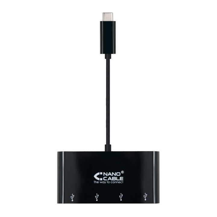 Nanocable 10.16.4401-BK hub de interface USB 2.0 Preto