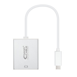 Nanocable 10.16.4101 adaptador de cabo de vídeo 0,1 m USB Type-C VGA (D-Sub) Prateado