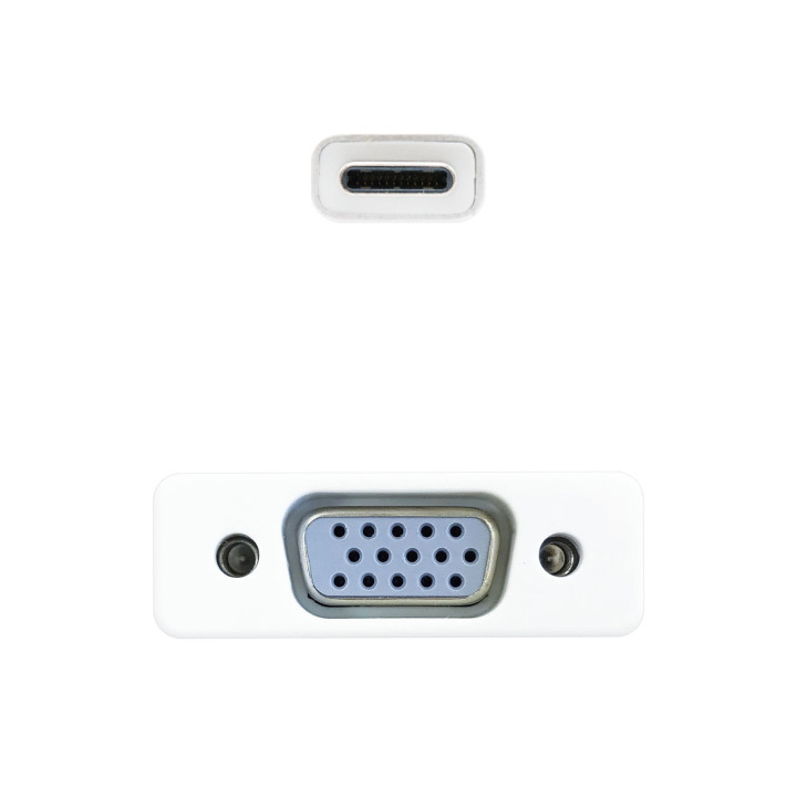 Nanocable 10.16.4101 adaptador de cabo de vídeo 0,1 m USB Type-C VGA (D-Sub) Prateado