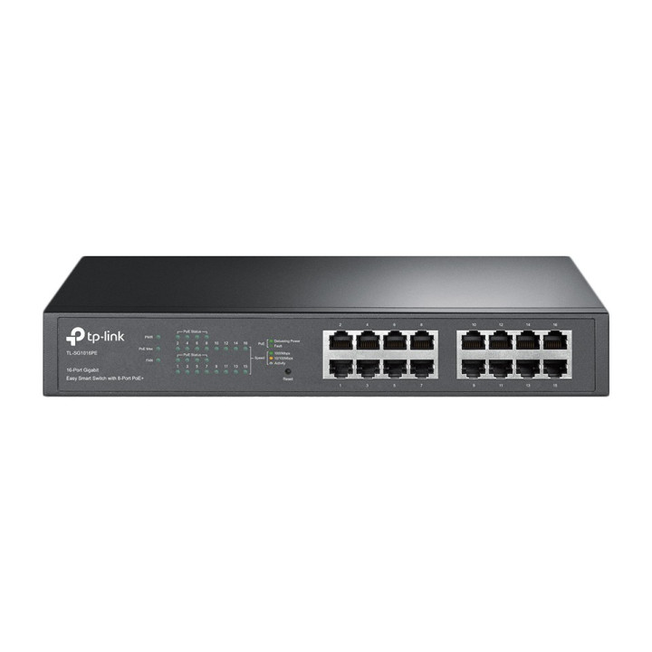TP-LINK TL-SG1016PE Gerido Gigabit Ethernet (10 100 1000) Preto Apoio Power over Ethernet (PoE)
