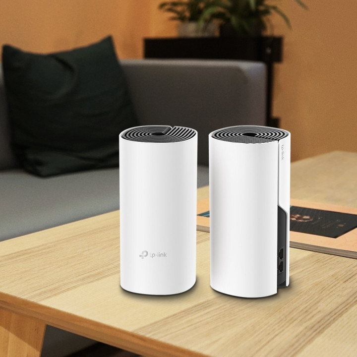 TP-LINK Deco M4(2-pack) router sem fios Dual-band (2,4 GHz   5 GHz) Gigabit Ethernet Preto, Branco