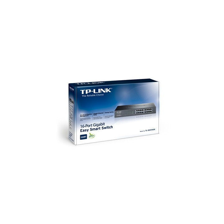 TP-LINK TL-SG1016DE Gerido L2 Gigabit Ethernet (10 100 1000) Preto