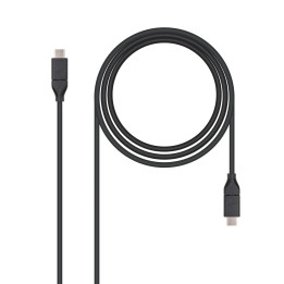 Nanocable USB 3.1, 1m cabo USB 3.2 Gen 2 (3.1 Gen 2) USB C Preto