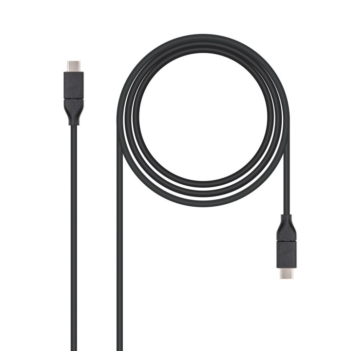 Nanocable USB 3.1, 1m cabo USB 3.2 Gen 2 (3.1 Gen 2) USB C Preto