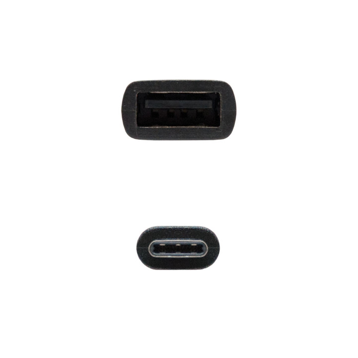 Nanocable USB 2.0, 0.15m cabo USB 0,15 m USB C USB A Preto