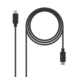 Nanocable USB 2.0, 1m cabo USB USB C Preto