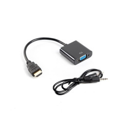 Lanberg AD-0017-BK cabo de interface adaptador de género HDMI-A VGA Preto