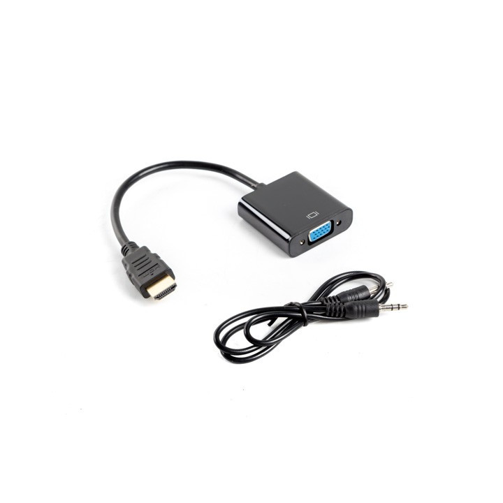 Lanberg AD-0017-BK cabo de interface adaptador de género HDMI-A VGA Preto