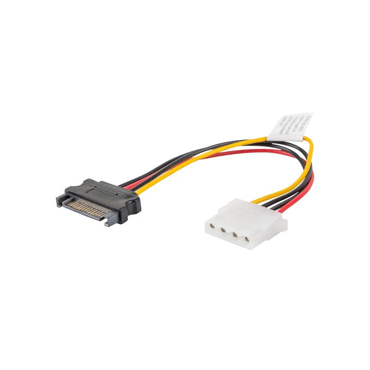 Lanberg CA-SAHD-10CU-0015 cabo SATA 0,15 m SATA 13-pin + Molex (4-pin) SATA 15-pin Preto, Vermelho, Amarelo