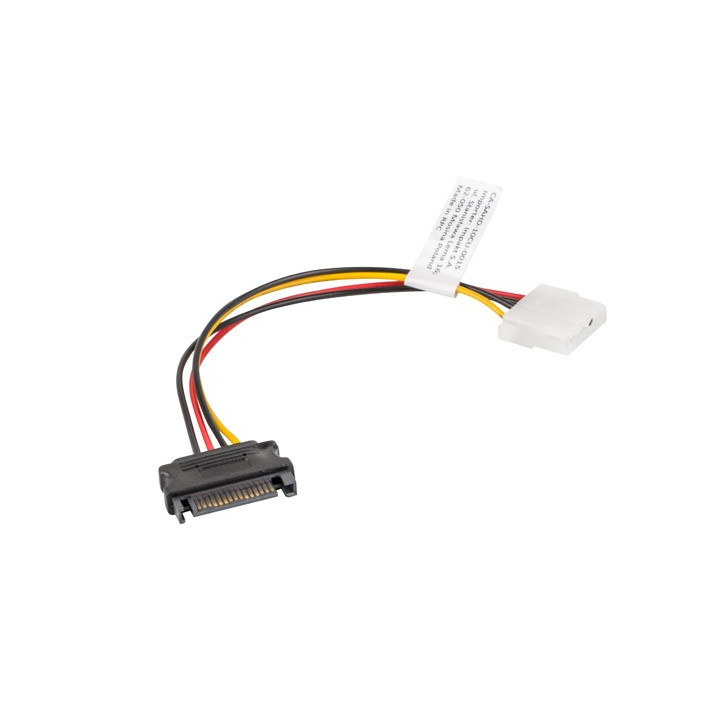 Lanberg CA-SAHD-10CU-0015 cabo SATA 0,15 m SATA 13-pin + Molex (4-pin) SATA 15-pin Preto, Vermelho, Amarelo