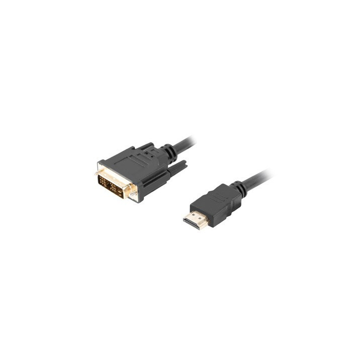 Lanberg CA-HDDV-10CC-0030-BK adaptador de cabo de vídeo 3 m HDMI Type A (Standard) DVI-D Preto