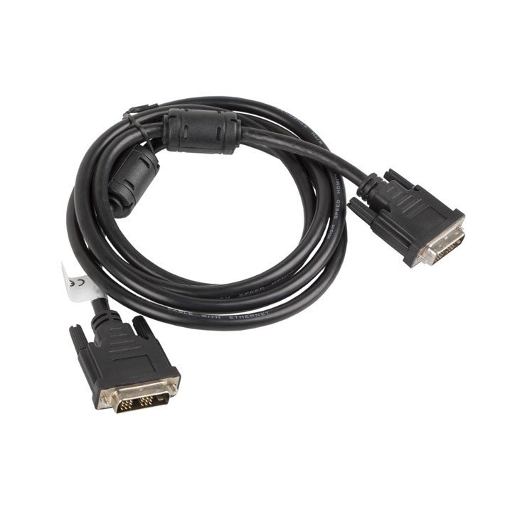 Lanberg CA-DVIS-10CC-0018-BK cabo DVI 1,8 m DVI-D Preto