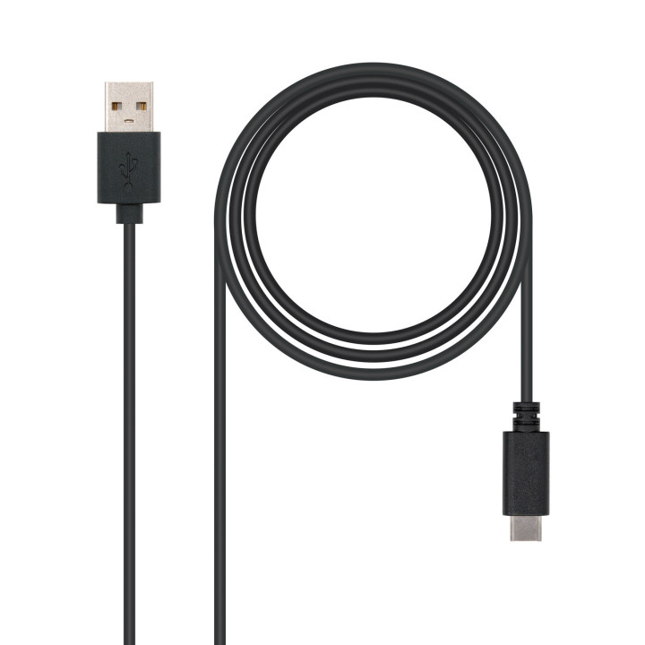 Nanocable USB 2.0, 1m cabo USB USB C USB A Preto