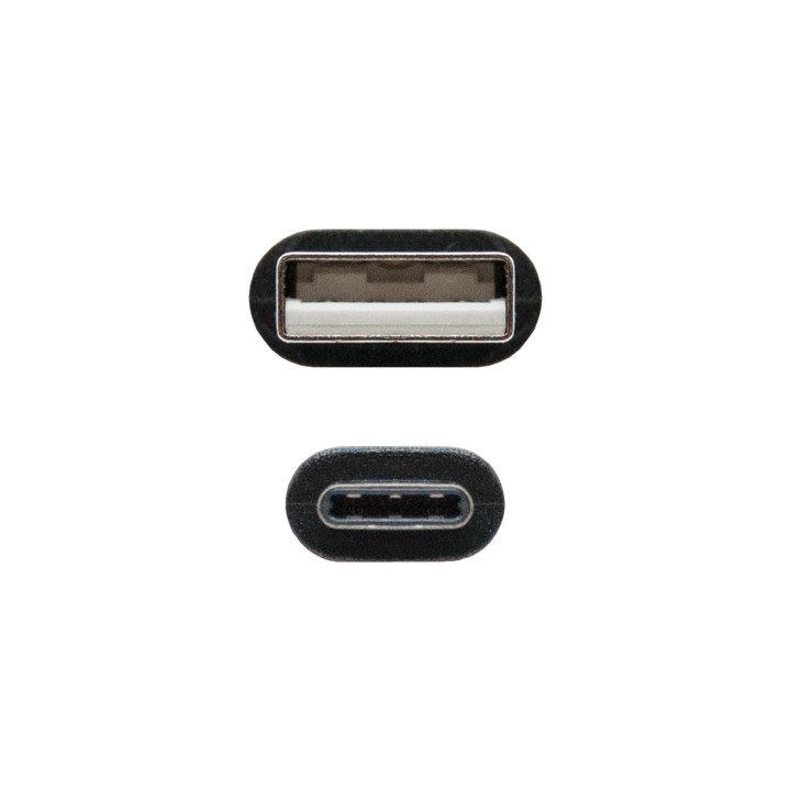 Nanocable USB 2.0, 1m cabo USB USB C USB A Preto