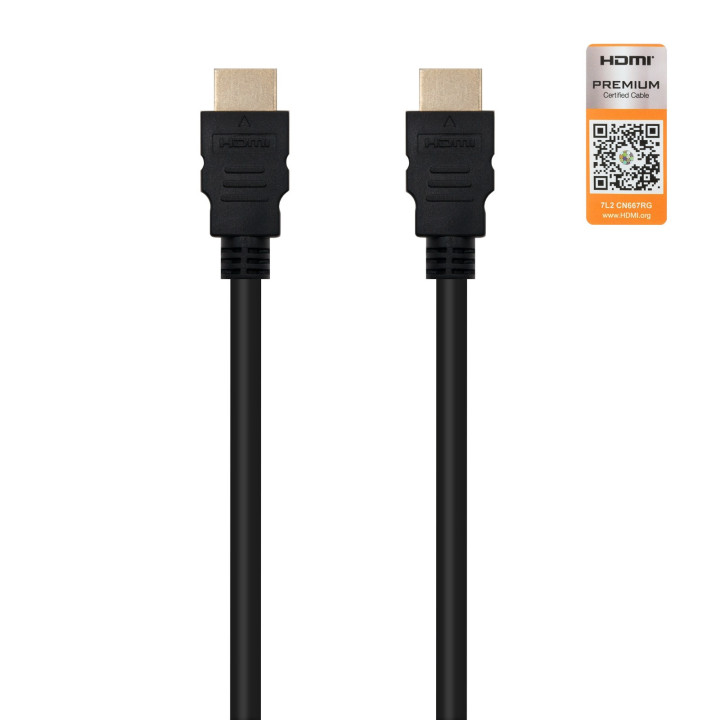 Nanocable HDMI V2.0, 1m cabo HDMI HDMI Type A (Standard) Preto