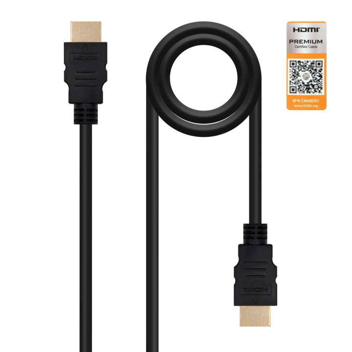 Nanocable HDMI V2.0, 0.5m cabo HDMI 0,5 m HDMI Type A (Standard) Preto