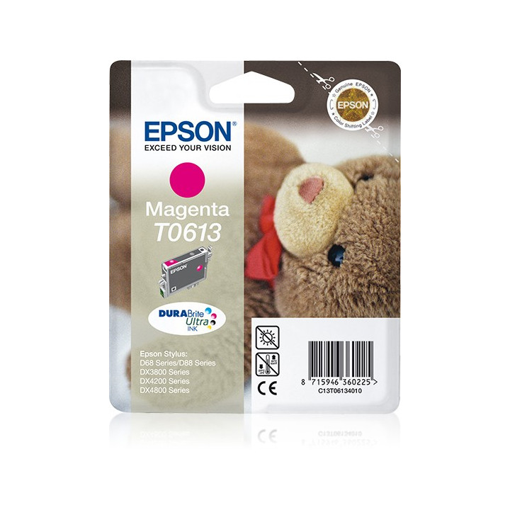 Epson Teddybear Tinteiro Magenta T0613 Tinta DURABrite Ultra (c alarme RF+AM)