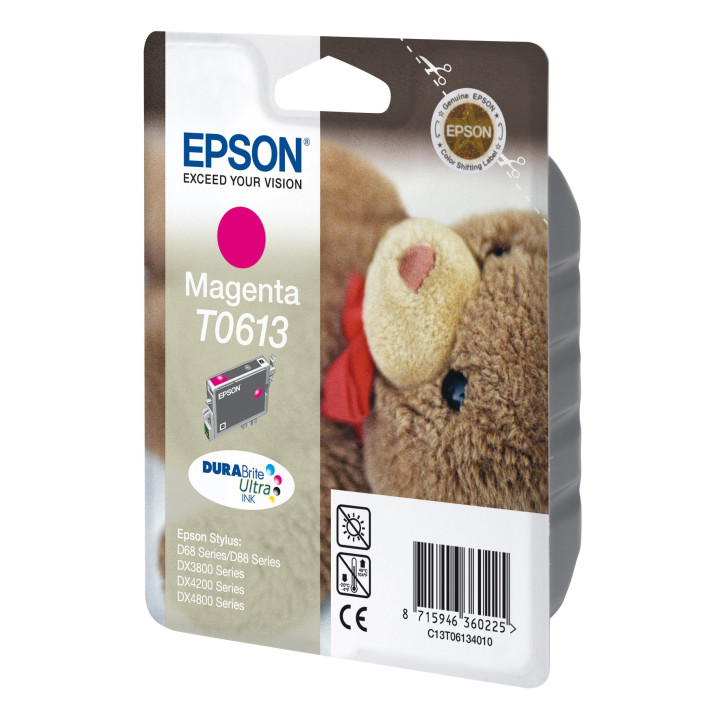 Epson Teddybear Tinteiro Magenta T0613 Tinta DURABrite Ultra (c alarme RF+AM)