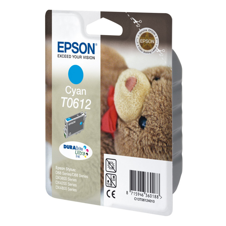 Epson Teddybear Tinteiro Cyan T0612 Tinta DURABrite Ultra
