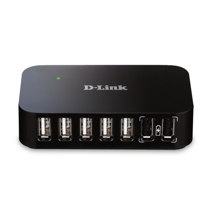 D-Link DUB-H7 USB 2.0 Type-B 480 Mbit s Preto