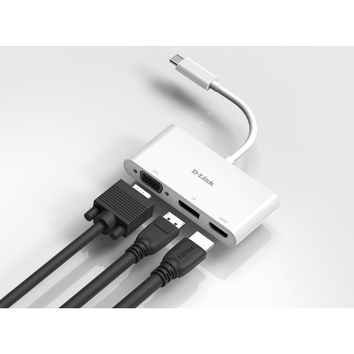D-Link DUB-V310 base & duplicador de portas Com fios USB 3.2 Gen 1 (3.1 Gen 1) Type-C Branco