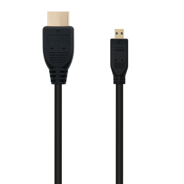 Nanocable HDMI, 0.8m cabo HDMI 0,8 m HDMI Type A (Standard) HDMI Type D (Micro) Preto
