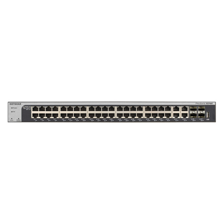 Netgear XS748T-100NES switch de rede Gerido L2+ L3 10G Ethernet (100 1000 10000) Preto