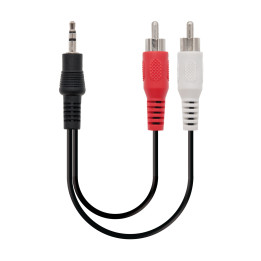 Nanocable 10.24.0303 cabo de áudio 3 m 3.5mm 2 x RCA Preto