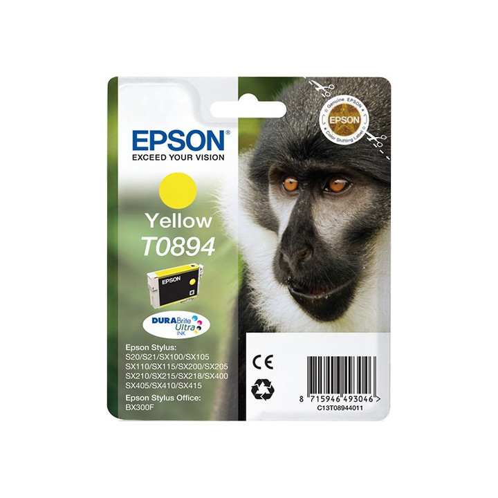 Epson Monkey Tinteiro Amarelo T0894 Tinta DURABrite Ultra