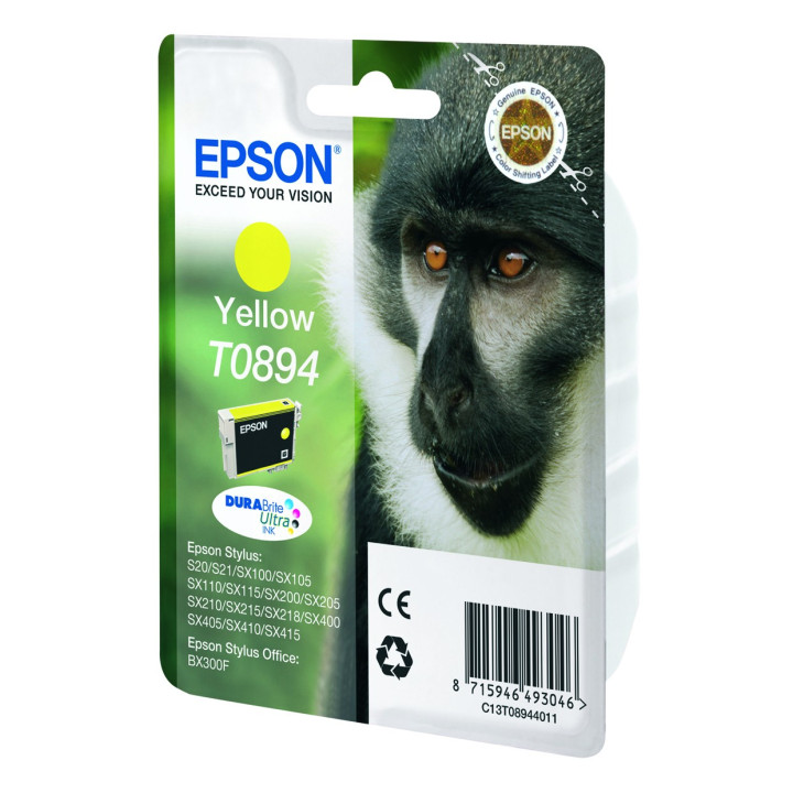 Epson Monkey Tinteiro Amarelo T0894 Tinta DURABrite Ultra