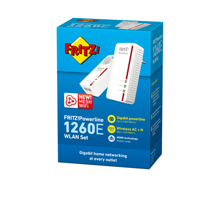 AVM FRITZ!Powerline 1260E WLAN Set International 1200 Mbit s Ethernet LAN Wi-Fi Branco 2 unidade(s)