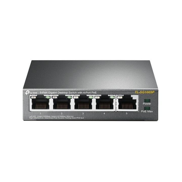 TP-LINK TL-SG1005P Não-gerido Gigabit Ethernet (10 100 1000) Preto Apoio Power over Ethernet (PoE)