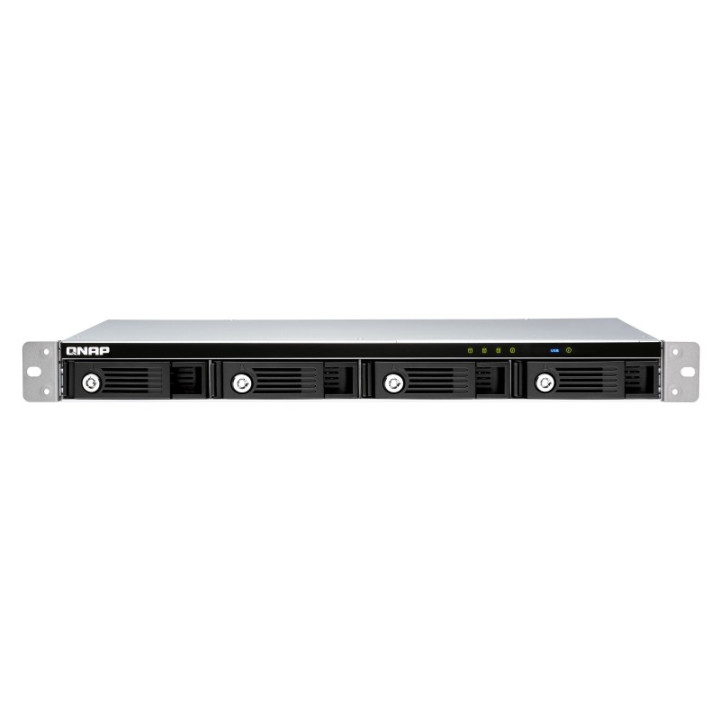 QNAP TR-004U baía de discos Preto, Cinzento