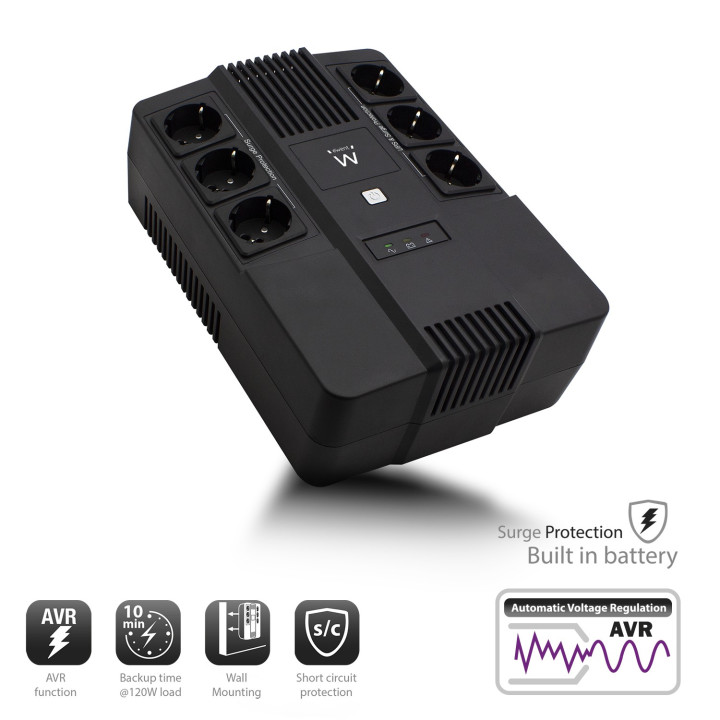 Ewent EW3945 UPS Linha interativa 600 VA 360 W 1 tomada(s) CA