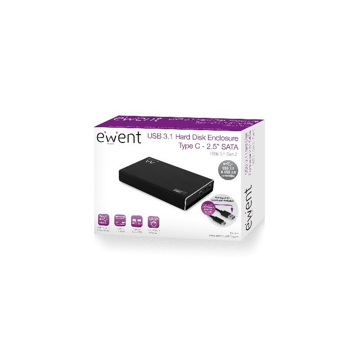 Ewent EW7070 Caixa para Discos Rígidos 2.5" Compartimento HDD SSD Preto
