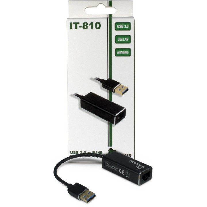 Inter-Tech ARGUS IT-810 USB 3.0 RJ-45 Preto