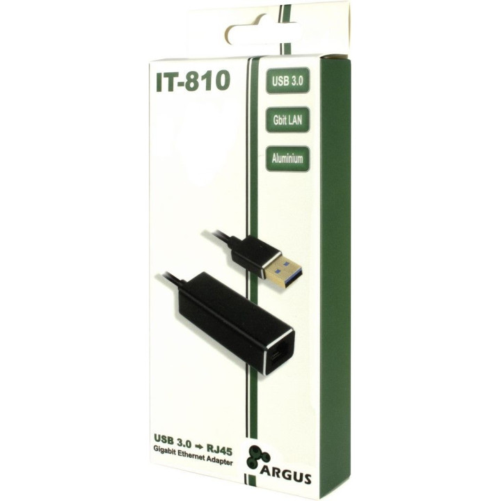 Inter-Tech ARGUS IT-810 USB 3.0 RJ-45 Preto