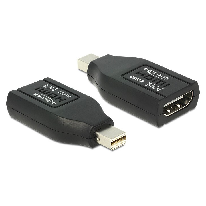 DeLOCK 65552 cabo de interface adaptador de género mini Displayport HDMI Preto