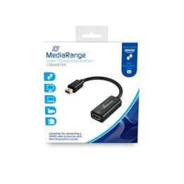 MediaRange MRCS176 adaptador de cabo de vídeo 0,15 m Mini DisplayPort HDMI Preto